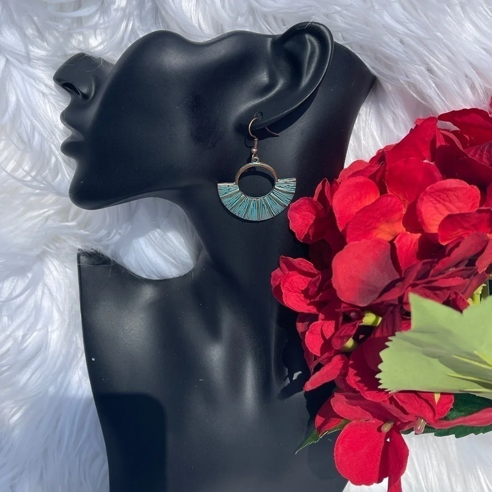 BOGO NewTurquoise Blue & Copper Hopp Dangle Bohemian Southwestern Earrings